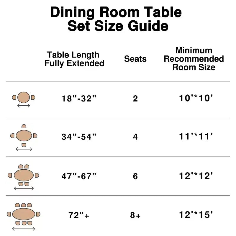 Table de salle à manger ronde en bois massif de 46 pouces