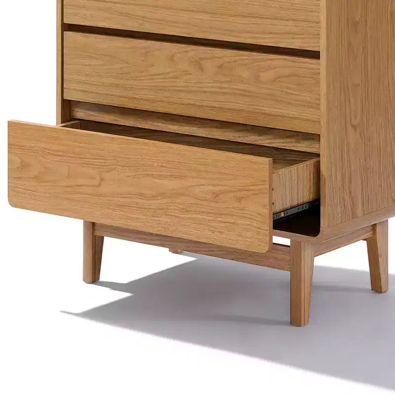Commode de célibataire à 5 tiroirs en bois d'ingénierie Summer Oak, hauteur 48,5 pouces, marron