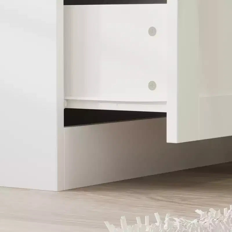 Armoire blanche 3 portes vitrées, double penderie