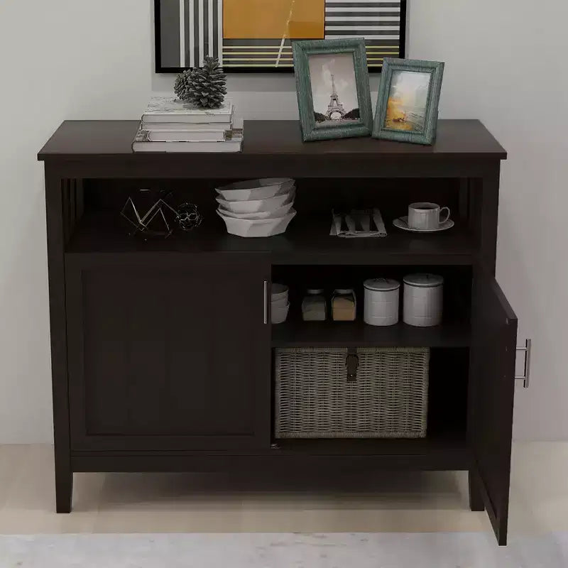 Bahut en bois de 101,5 cm avec 2 portes et 1 étagère