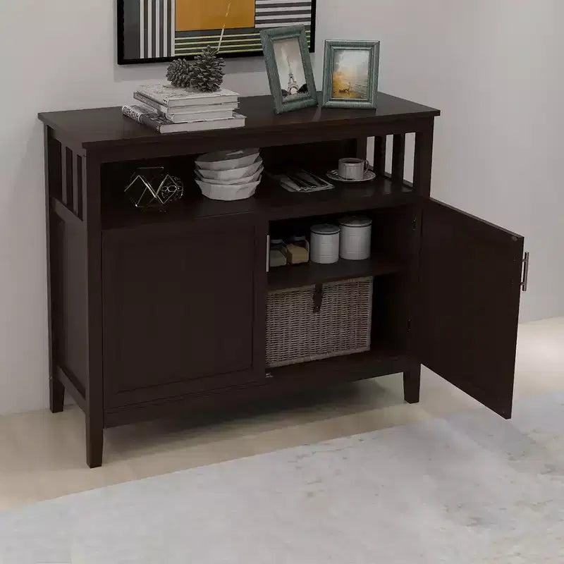 Bahut en bois de 101,5 cm avec 2 portes et 1 étagère