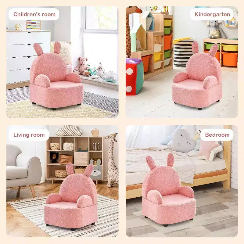 Mini canapé enfant, fauteuil pour tout-petits, avec construction en bois massif robuste, tissu moelleux