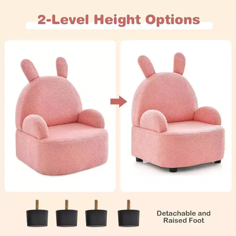 Mini canapé enfant, fauteuil pour tout-petits, avec construction en bois massif robuste, tissu moelleux