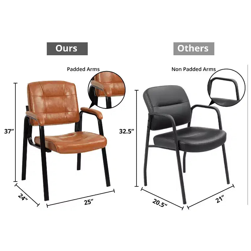Chaise visiteur en similicuir Siège visiteur de bureau piètement luge
