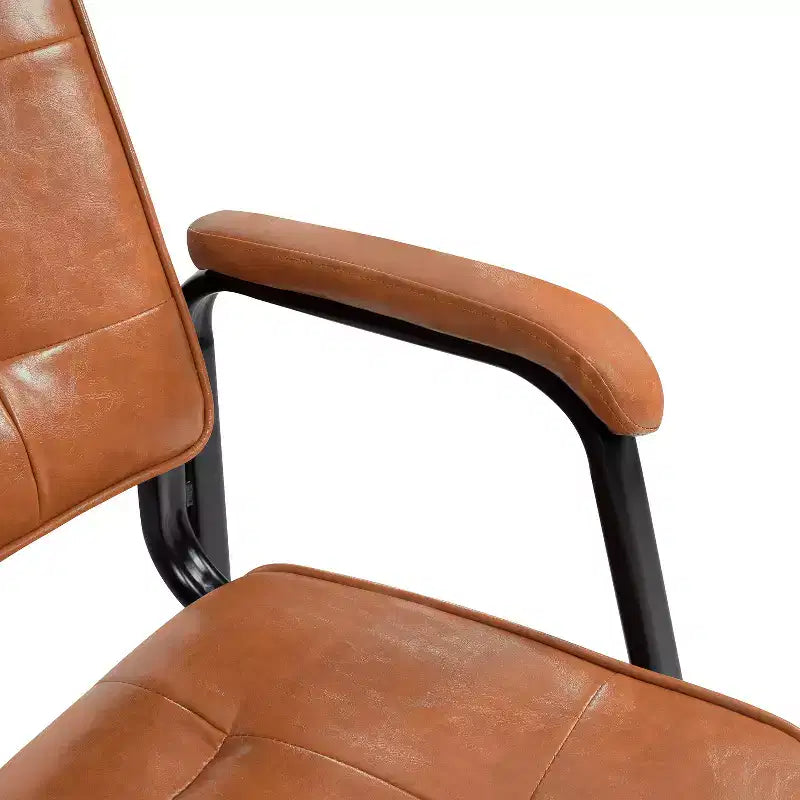 Chaise visiteur en similicuir Siège visiteur de bureau piètement luge