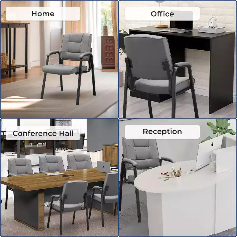 Chaise visiteur en similicuir Siège visiteur de bureau piètement luge