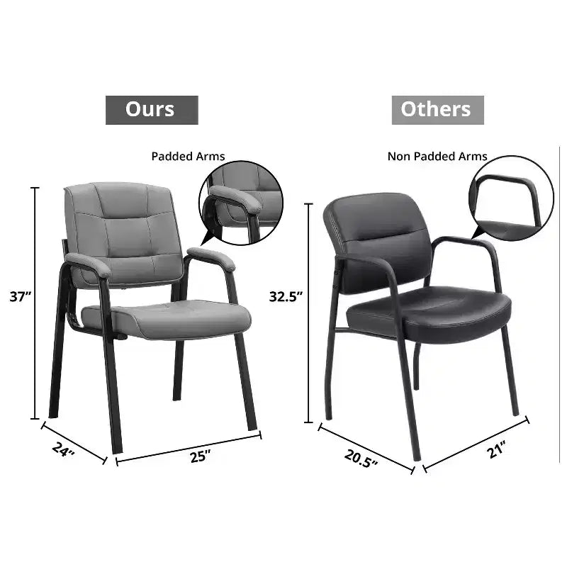 Chaise visiteur en similicuir Siège visiteur de bureau piètement luge