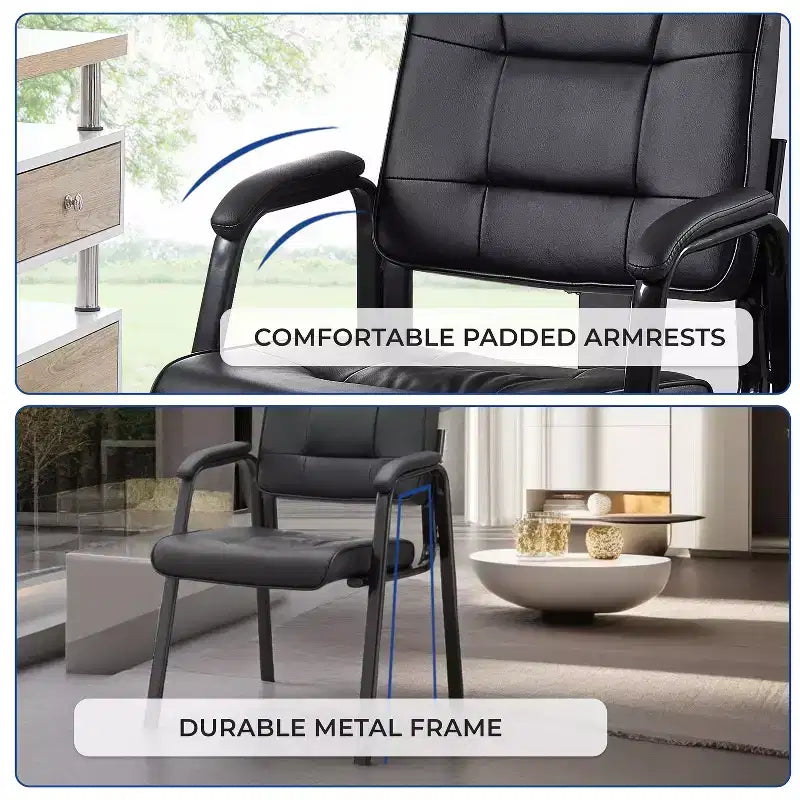 Chaise visiteur en similicuir Siège visiteur de bureau piètement luge