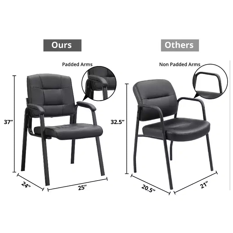 Chaise visiteur en similicuir Siège visiteur de bureau piètement luge