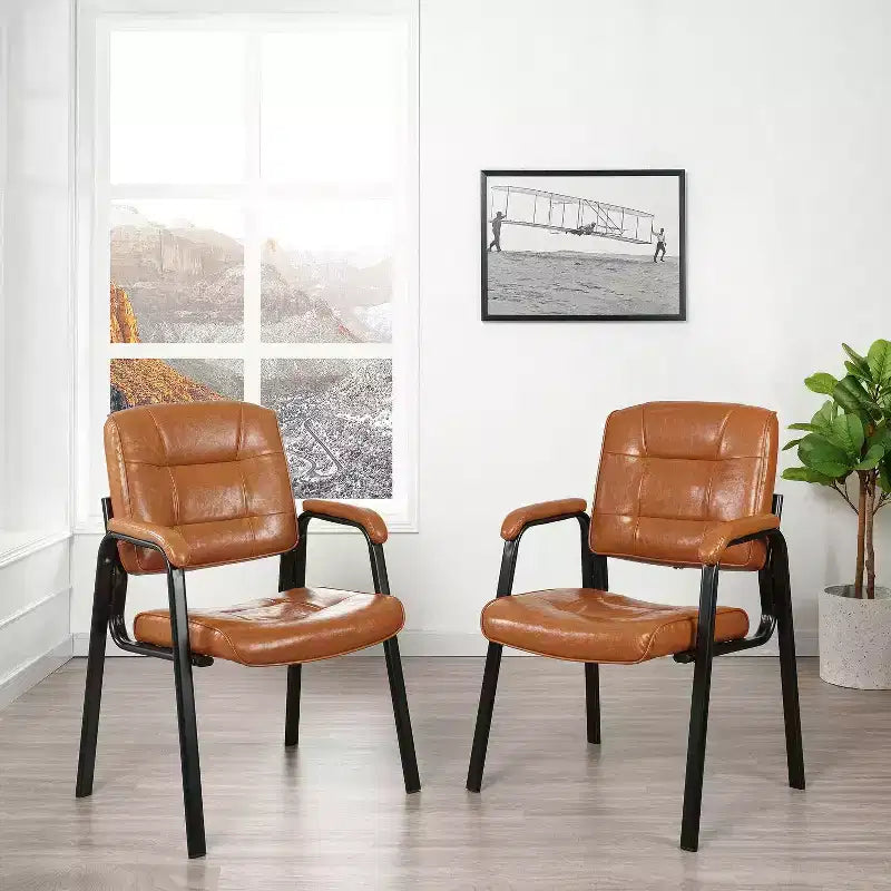 Chaise visiteur en similicuir Siège visiteur de bureau piètement luge