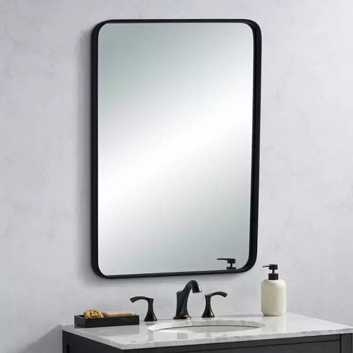 Miroir mural rectangulaire noir 24 x 38