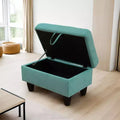 AndMakers 28.5 in. W Linen Rectangle Ottoman with Storage