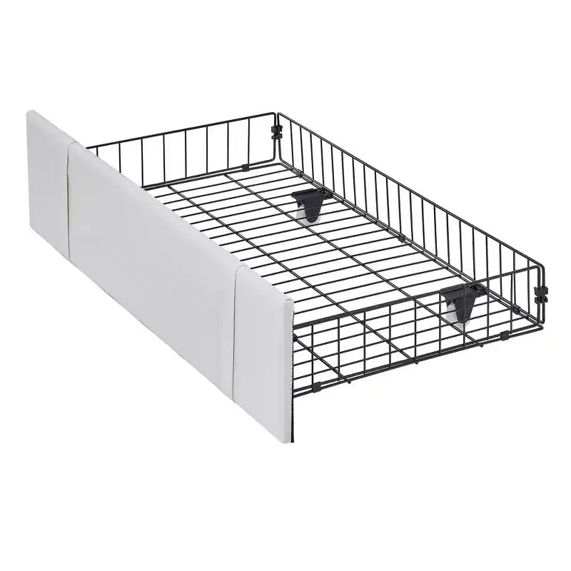 Cadre de lit rembourré pour enfants, lit double avec tiroir de rangement, lit plateforme avec tête de lit en forme de nuage, bleu