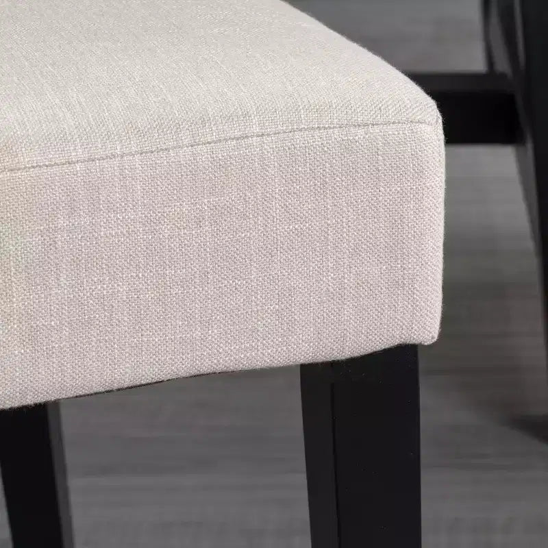 Chaises de salle à manger contemporaines capitonnées avec dossier roulé et pieds effilés (lot de 2)