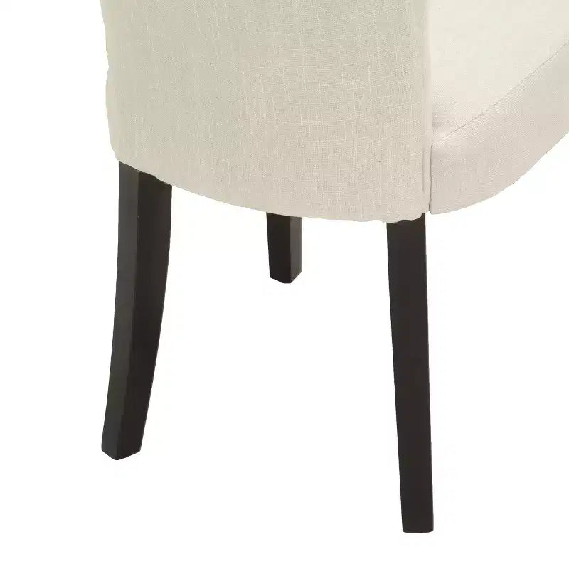 Chaises de salle à manger contemporaines capitonnées avec dossier roulé et pieds effilés (lot de 2)