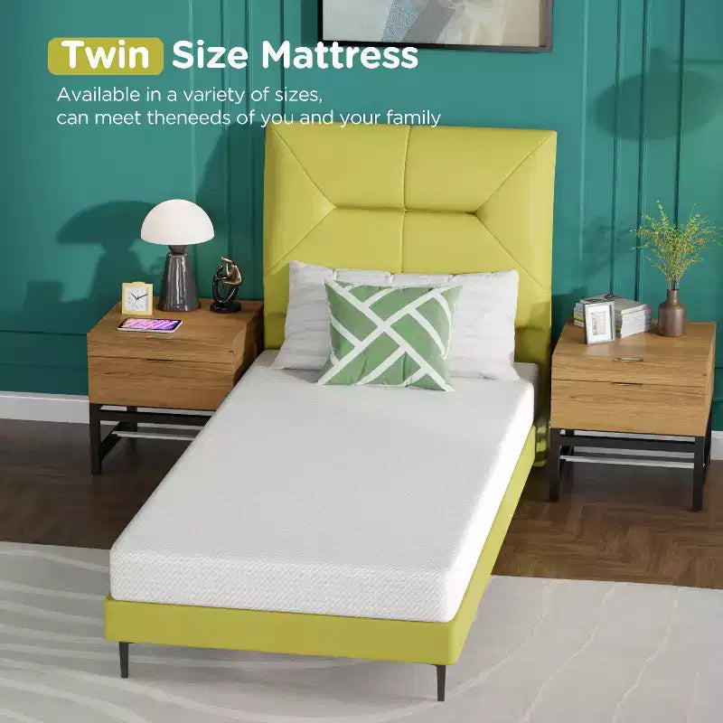 Matelas en mousse à mémoire de forme au gel de 6 pouces Matelas à fermeté moyenne pour un sommeil frais &amp