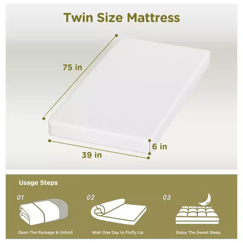 Matelas en mousse à mémoire de forme au gel de 6 pouces Matelas à fermeté moyenne pour un sommeil frais &amp