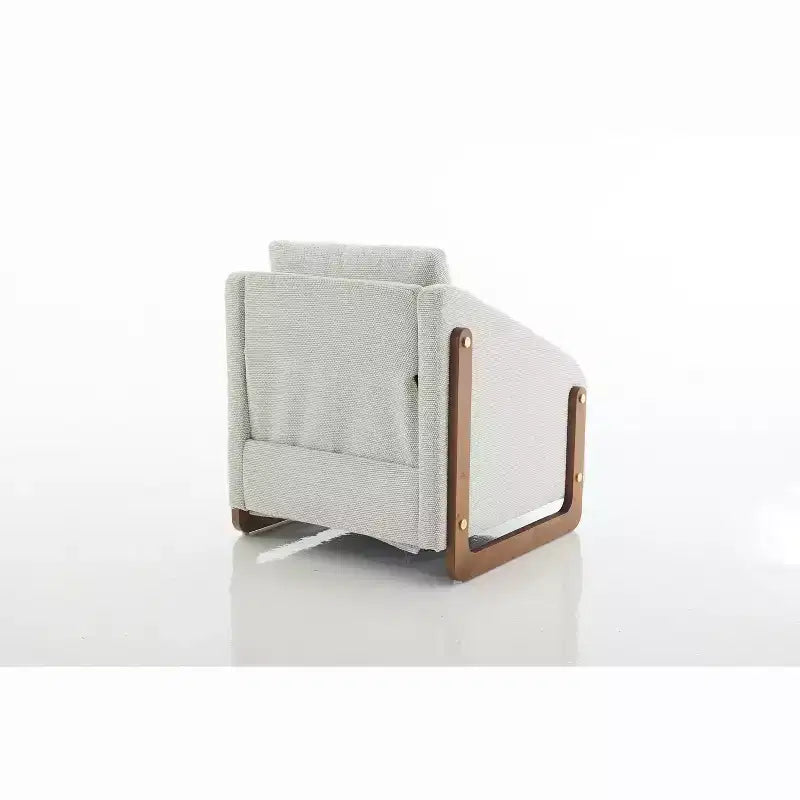 Fauteuil d'appoint rembourré 29W avec assise et dossier rembourrés, beige/gris/bleu