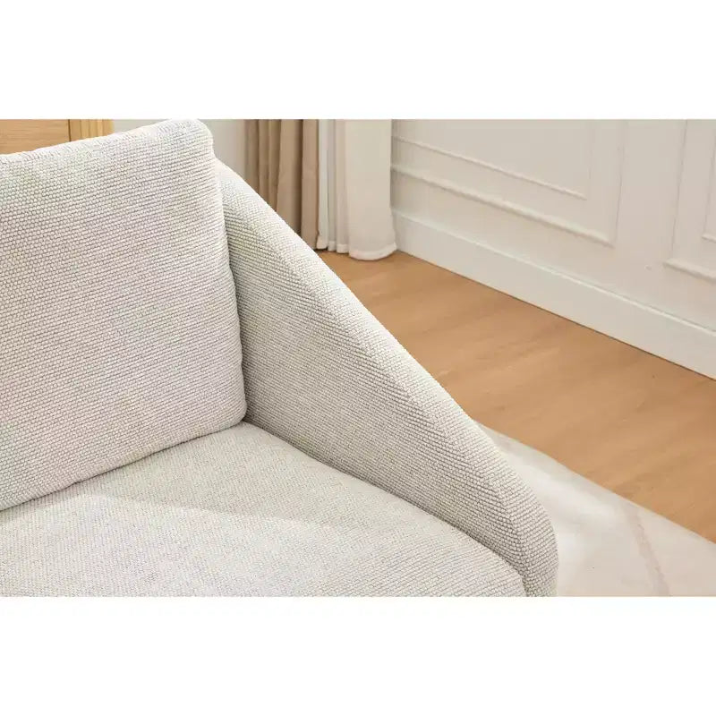 Fauteuil d'appoint rembourré 29W avec assise et dossier rembourrés, beige/gris/bleu