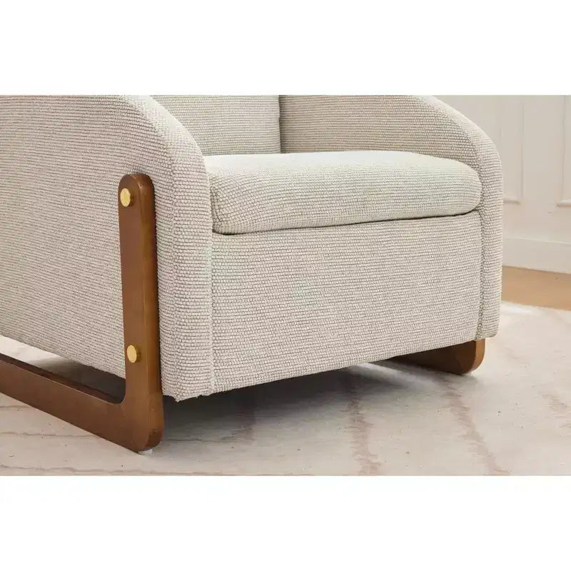 Fauteuil d'appoint rembourré 29W avec assise et dossier rembourrés, beige/gris/bleu