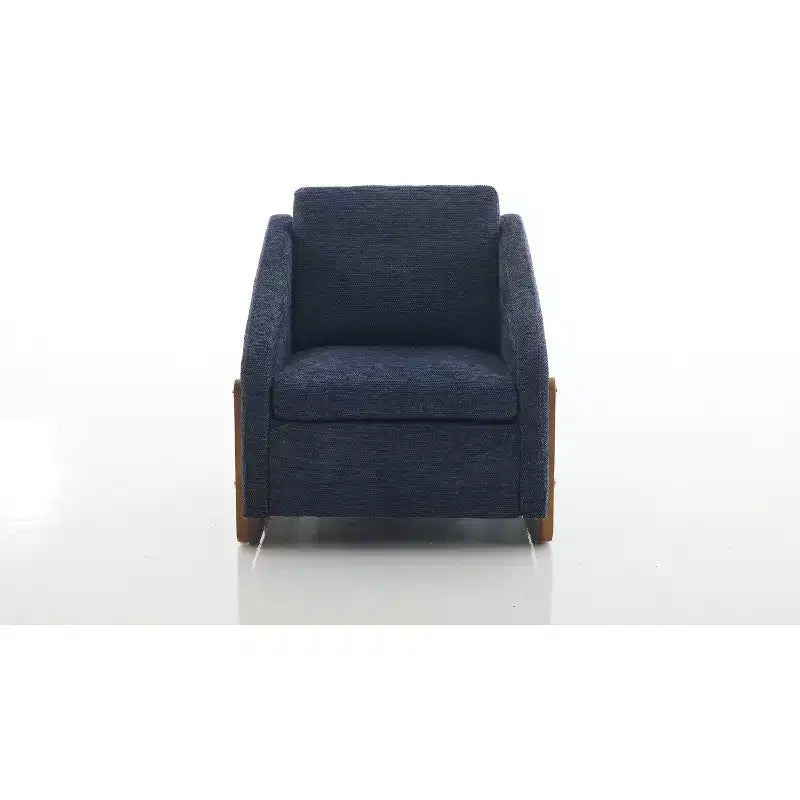 Fauteuil d'appoint rembourré 29W avec assise et dossier rembourrés, beige/gris/bleu