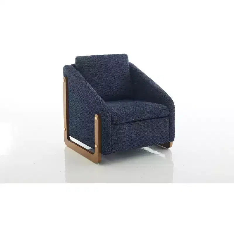 Fauteuil d'appoint rembourré 29W avec assise et dossier rembourrés, beige/gris/bleu
