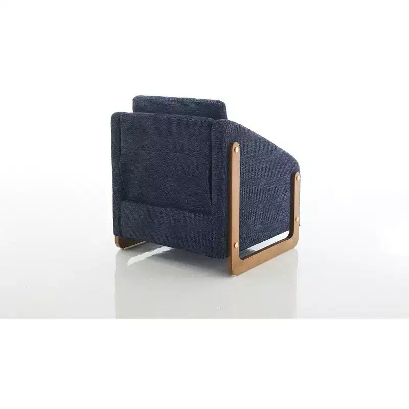 Fauteuil d'appoint rembourré 29W avec assise et dossier rembourrés, beige/gris/bleu