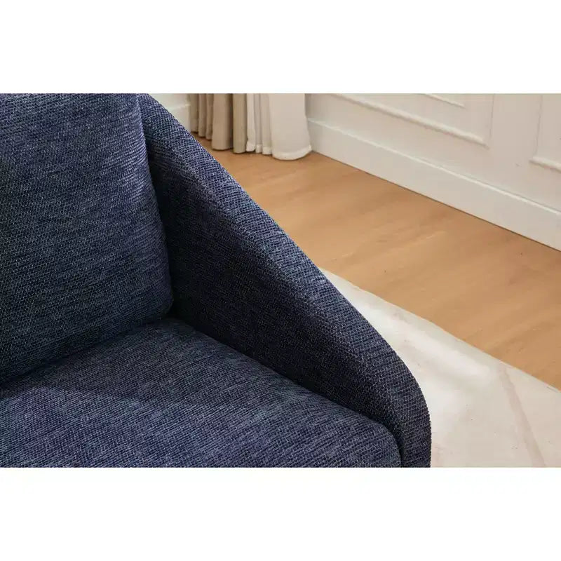 Fauteuil d'appoint rembourré 29W avec assise et dossier rembourrés, beige/gris/bleu