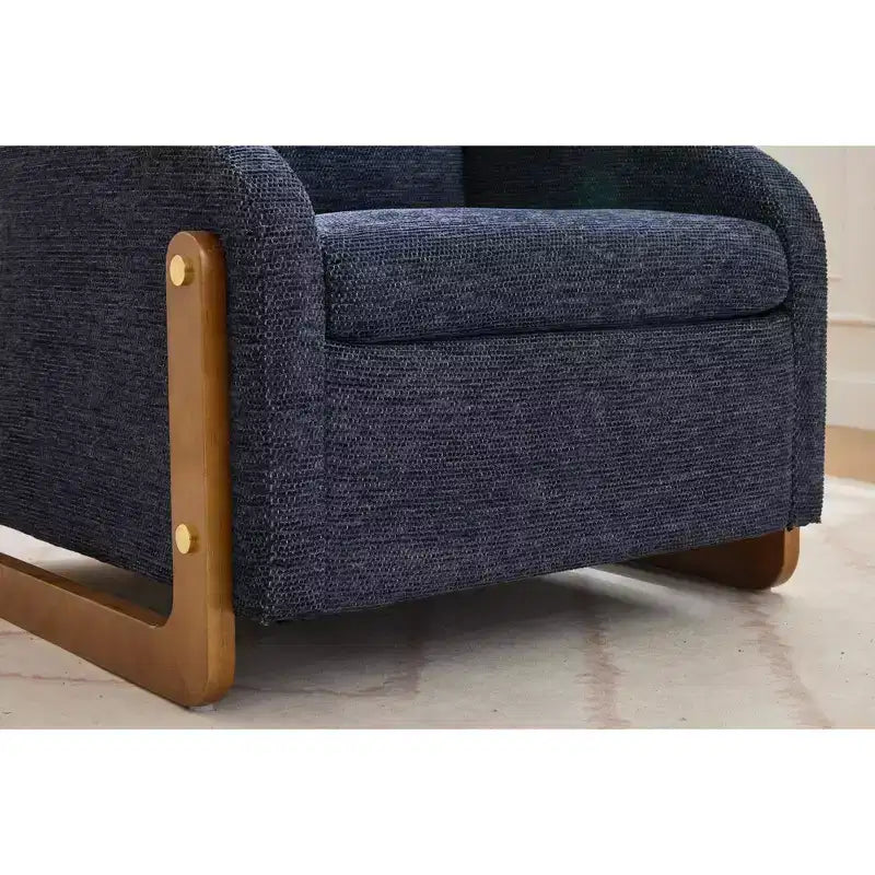 Fauteuil d'appoint rembourré 29W avec assise et dossier rembourrés, beige/gris/bleu
