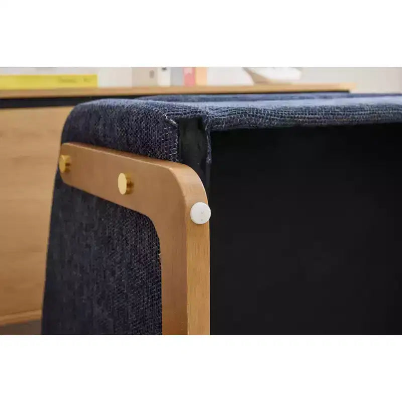 Fauteuil d'appoint rembourré 29W avec assise et dossier rembourrés, beige/gris/bleu