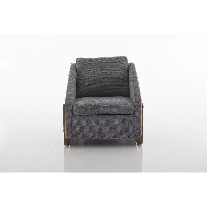 Fauteuil d'appoint rembourré 29W avec assise et dossier rembourrés, beige/gris/bleu
