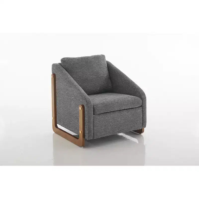 Fauteuil d'appoint rembourré 29W avec assise et dossier rembourrés, beige/gris/bleu