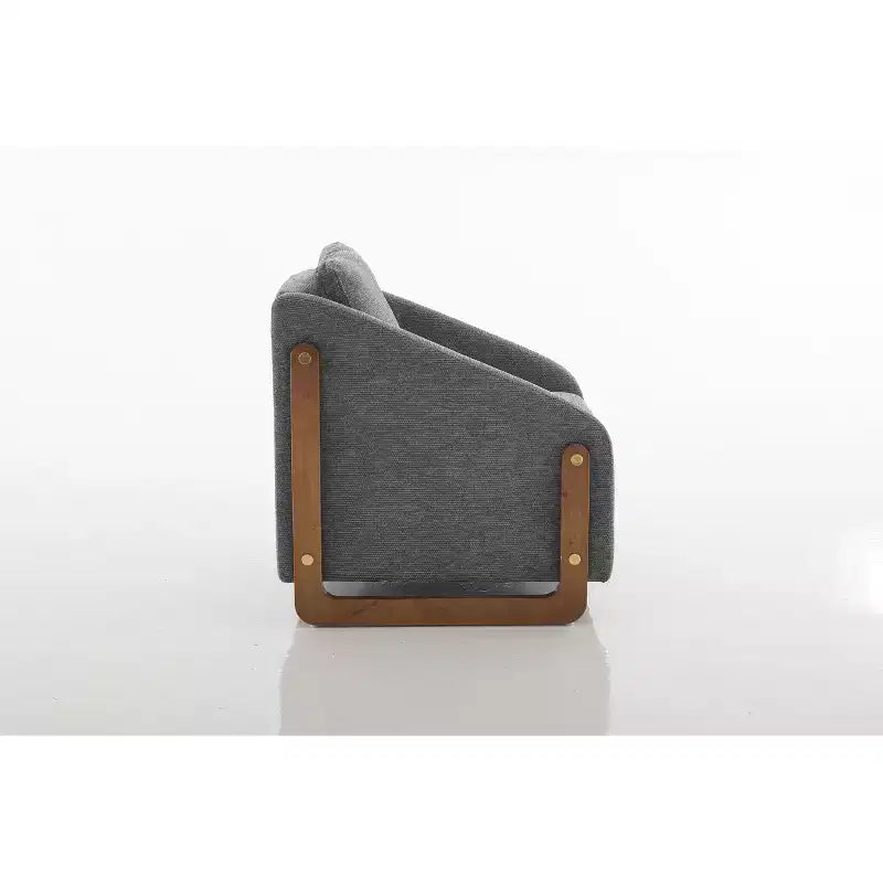 Fauteuil d'appoint rembourré 29W avec assise et dossier rembourrés, beige/gris/bleu
