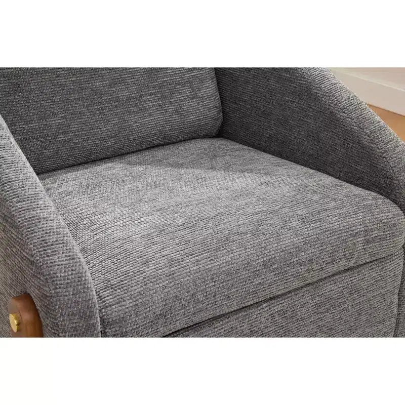 Fauteuil d'appoint rembourré 29W avec assise et dossier rembourrés, beige/gris/bleu