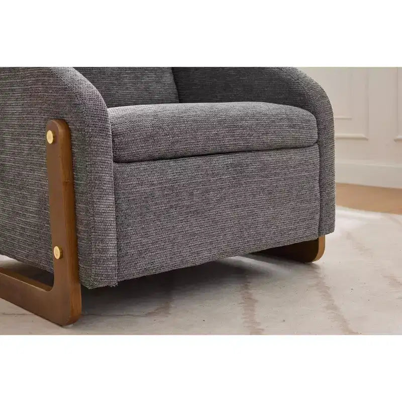 Fauteuil d'appoint rembourré 29W avec assise et dossier rembourrés, beige/gris/bleu
