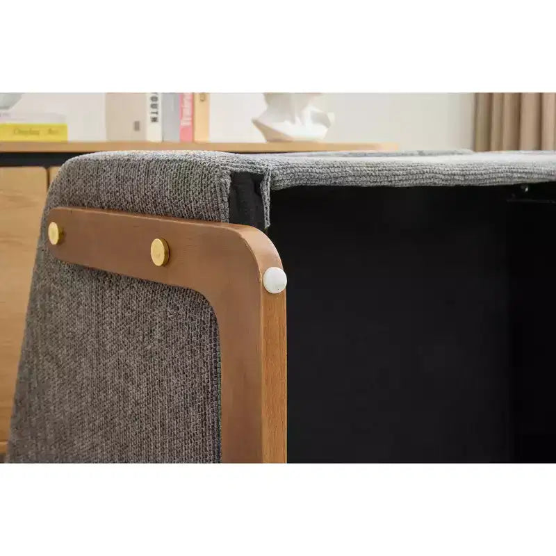 Fauteuil d'appoint rembourré 29W avec assise et dossier rembourrés, beige/gris/bleu