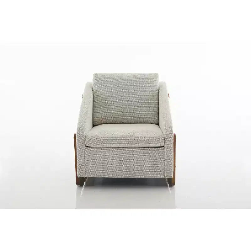Fauteuil d'appoint rembourré 29W avec assise et dossier rembourrés, beige/gris/bleu