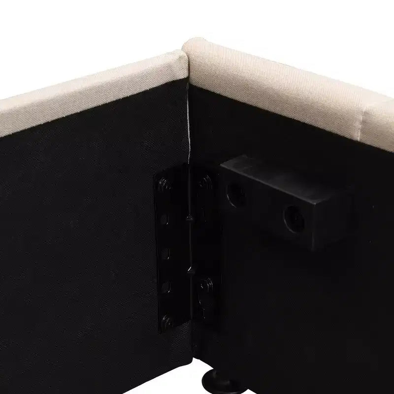 Lit plateforme rembourré de style moderne avec système de rangement hydraulique
