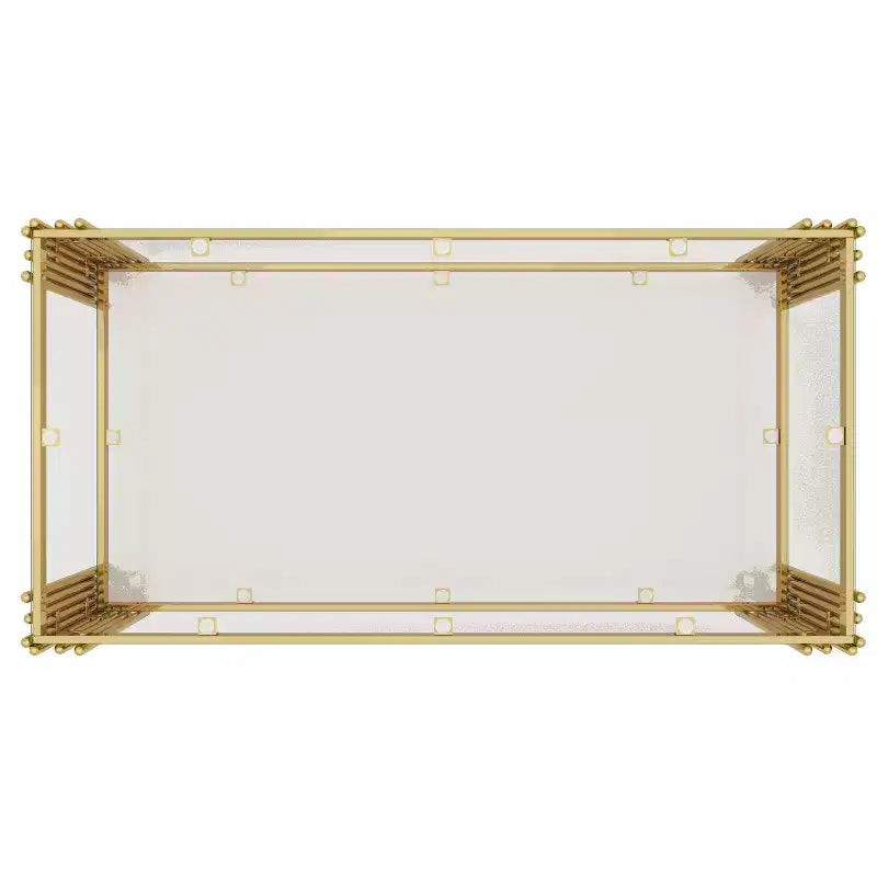 Table basse en verre, table d'appoint pour canapé, table d'appoint, ensemble de tables d'appoint, table basse avec cadre en métal doré, ronde/carrée/rectangulaire - ModernLuxe