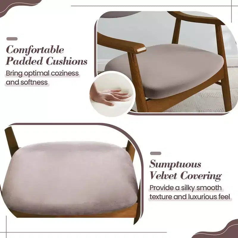 Lot de 2 chaises de salle à manger en cuir avec assise et dossier rembourrés, accoudoirs, structure en bois d'hévéa Noir/Marron