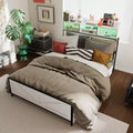 Famapy White Queen - Sized Contemporary Bed Frame: Adjustable Illumination, Spacious Under - Bed Drawer for Storage, Ensuring Stable and Cozy Sleep