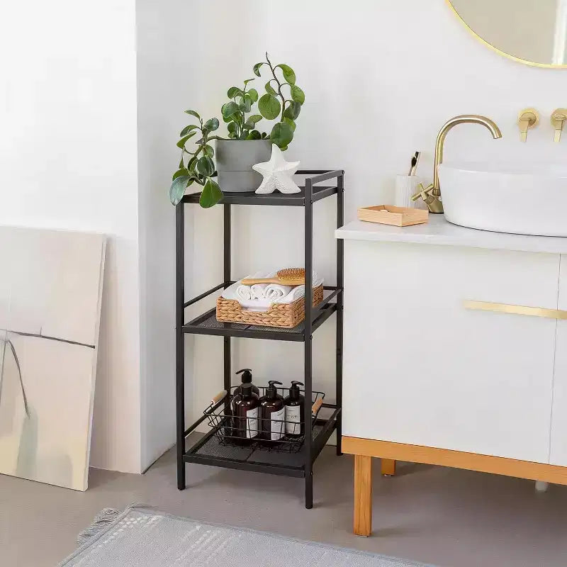 Étagère de rangement en acier au carbone pour bibliothèque, unité de rangement de salle de bain autoportante, support à plantes, étagère d'angle pour organisation de cuisine