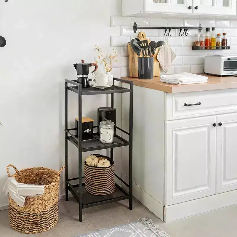 Étagère de rangement en acier au carbone pour bibliothèque, unité de rangement de salle de bain autoportante, support à plantes, étagère d'angle pour organisation de cuisine