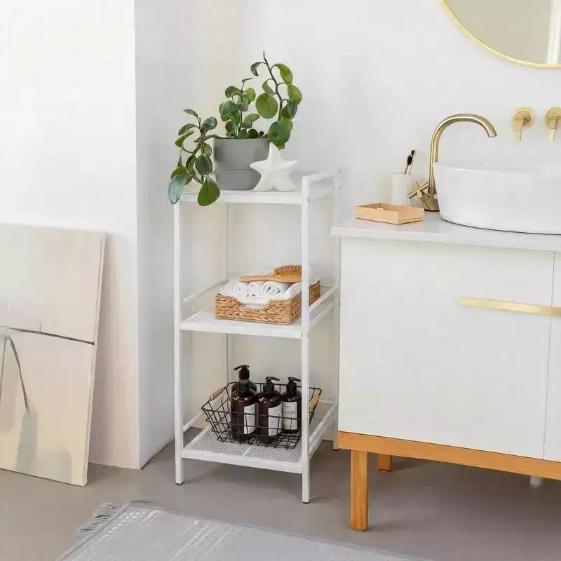 Étagère de rangement en acier au carbone pour bibliothèque, unité de rangement de salle de bain autoportante, support à plantes, étagère d'angle pour organisation de cuisine
