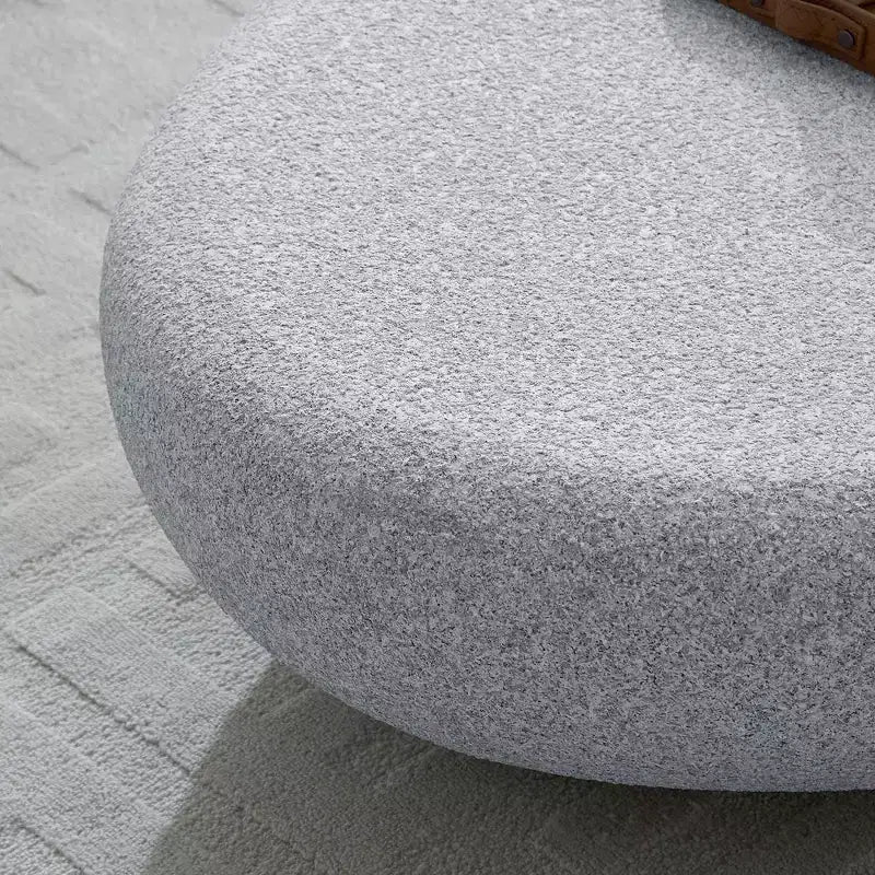 Table basse ovale moderne Table d'appoint vintage Table de canapé, Aucun assemblage requis, Gris roche mat