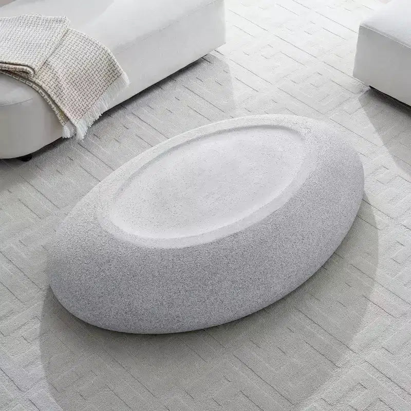 Table basse ovale moderne Table d'appoint vintage Table de canapé, Aucun assemblage requis, Gris roche mat