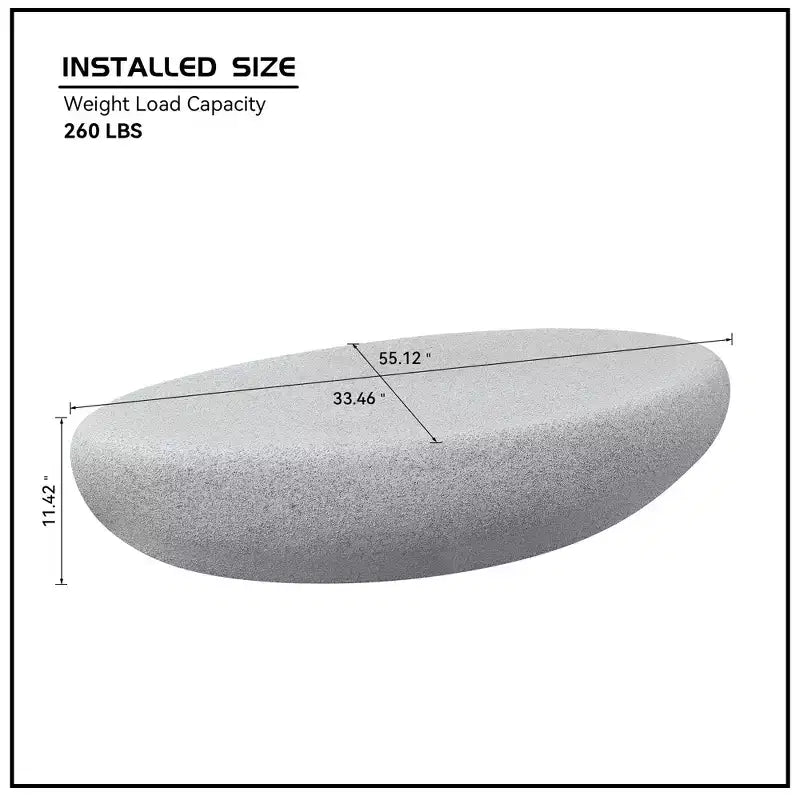 Table basse ovale moderne Table d'appoint vintage Table de canapé, Aucun assemblage requis, Gris roche mat