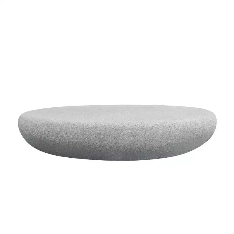 Table basse ovale moderne Table d'appoint vintage Table de canapé, Aucun assemblage requis, Gris roche mat