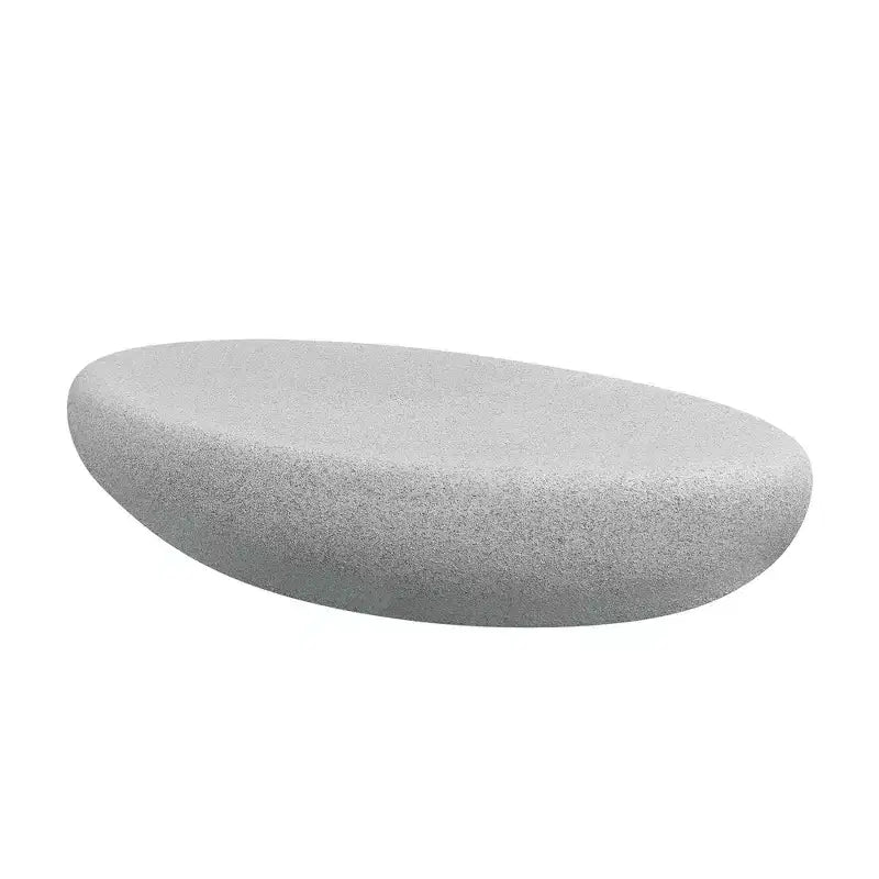 Table basse ovale moderne Table d'appoint vintage Table de canapé, Aucun assemblage requis, Gris roche mat