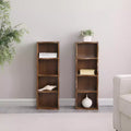 Étagère réglable ultra-fine 718-Tier, Présentoir en MDF Noyer avec Bordure Ondulée (Organisateur de Bureau Amovible)